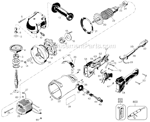 Page A Diagram and Parts List for 4076 Type 4 Black and Decker Sander Polisher